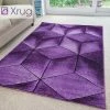 Xrugs Purple Rug Geometric Pattern Rugs New 3D 80 X 150 120 X 170 160 X 230 200 X 290 Modern