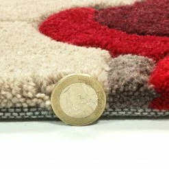 Xrugs Pink Grey Rug Thick Soft Carpet Hand Carved Floral Pattern Small Large XL Circle Modern