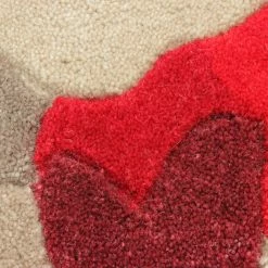 Xrugs Red Beige Rug Thick Soft Carpet Hand Carved Floral Pattern Small Large Circle XL 12 Xrugs Red Beige Rug Thick Soft Carpet Hand Carved Floral Pattern Small Large Circle XL