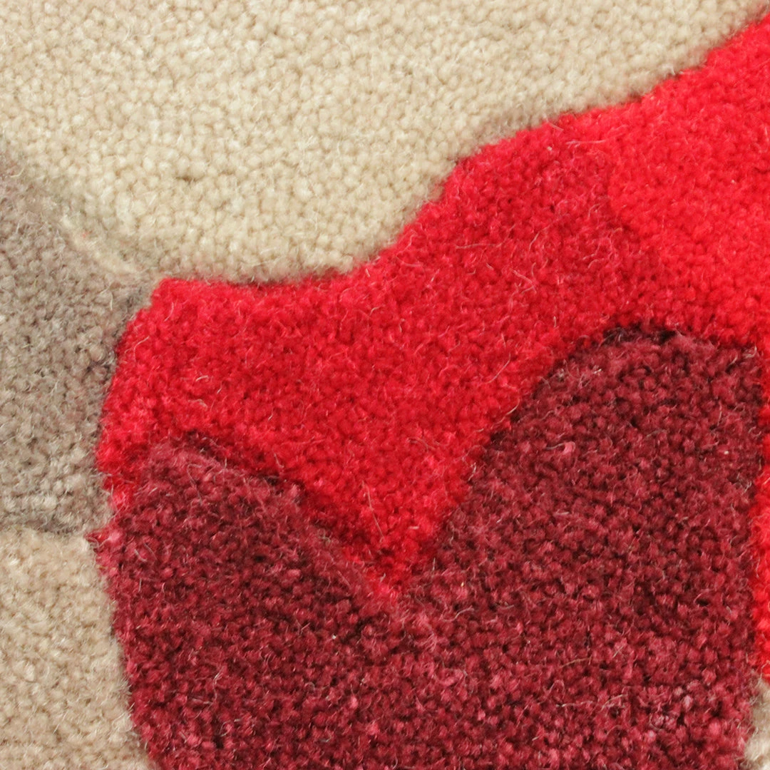 Xrugs Red Beige Rug Thick Soft Carpet Hand Carved Floral Pattern Small Large Circle XL 4 Xrugs Red Beige Rug Thick Soft Carpet Hand Carved Floral Pattern Small Large Circle XL