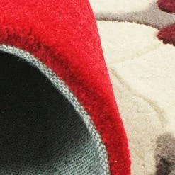 Xrugs Red Beige Rug Thick Soft Carpet Hand Carved Floral Pattern Small Large Circle XL 13 Xrugs Red Beige Rug Thick Soft Carpet Hand Carved Floral Pattern Small Large Circle XL