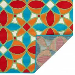 Xrug Outdoor Rugs Outdoor Rug Moroccan Trellis Orange Blue Red Mat Large Small XL For Decking Patio Garden Multi Colour Flatweave Carpet