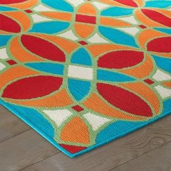 Xrug Outdoor Rugs Outdoor Rug Moroccan Trellis Orange Blue Red Mat Large Small XL For Decking Patio Garden Multi Colour Flatweave Carpet