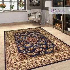 Xrugs Navy Traditional Rug Oriental Blue Carpet Large Small Runner Vintage Bedroom Mat Modern