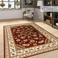 Xrugs Red Oriental Rug Traditional Vintage Pattern Woven Carpet Large Small Runner Mat