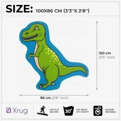 Xrug Kids Dinosaur Rug Machine Washable Anti Slip Childrens Playroom Mat Nursery Carpet