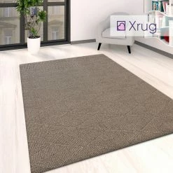 Xrugs Washable Rug Brown Flat Weave Carpet Large Small Runner Living Room Bedroom Mat Modern