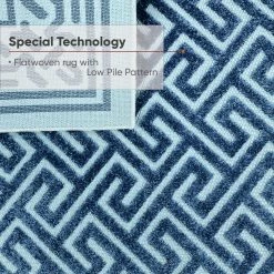 Xrug Navy Blue Rug Extra Large Small Cheap Carpet For Living Room Bedroom Small Flat Weave + Low Pile