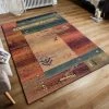 Xrug Colourful Rug Nomad Geometric Blue Rust Beige Tribal Ethnic Pattern Multicoloured Handwoven Look For Living Room Bedroom Extra Large Small Hallway Runner Modern