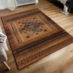 Xrug Modern Designer Rugs Multicoloured Tribal Ethnic Striped Diamond Pattern Colourful Handwoven Look For Living Room Bedroom Extra Large Small Hallway Runner