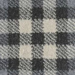 Xrugs Tartan Rugs Silver Grey Modern Check Design Mat Living Room Hall Runner Carpet