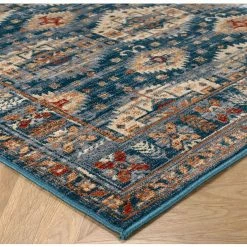 Xrugs Modern Teal Blue Rug With Vintage Traditional Beige Cream Pattern Large Small Woven Carpet