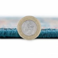 Xrugs Modern Teal Blue Rug With Vintage Traditional Beige Cream Pattern Large Small Woven Carpet