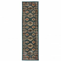 Xrugs Modern Teal Blue Rug With Vintage Traditional Beige Cream Pattern Large Small Woven Carpet