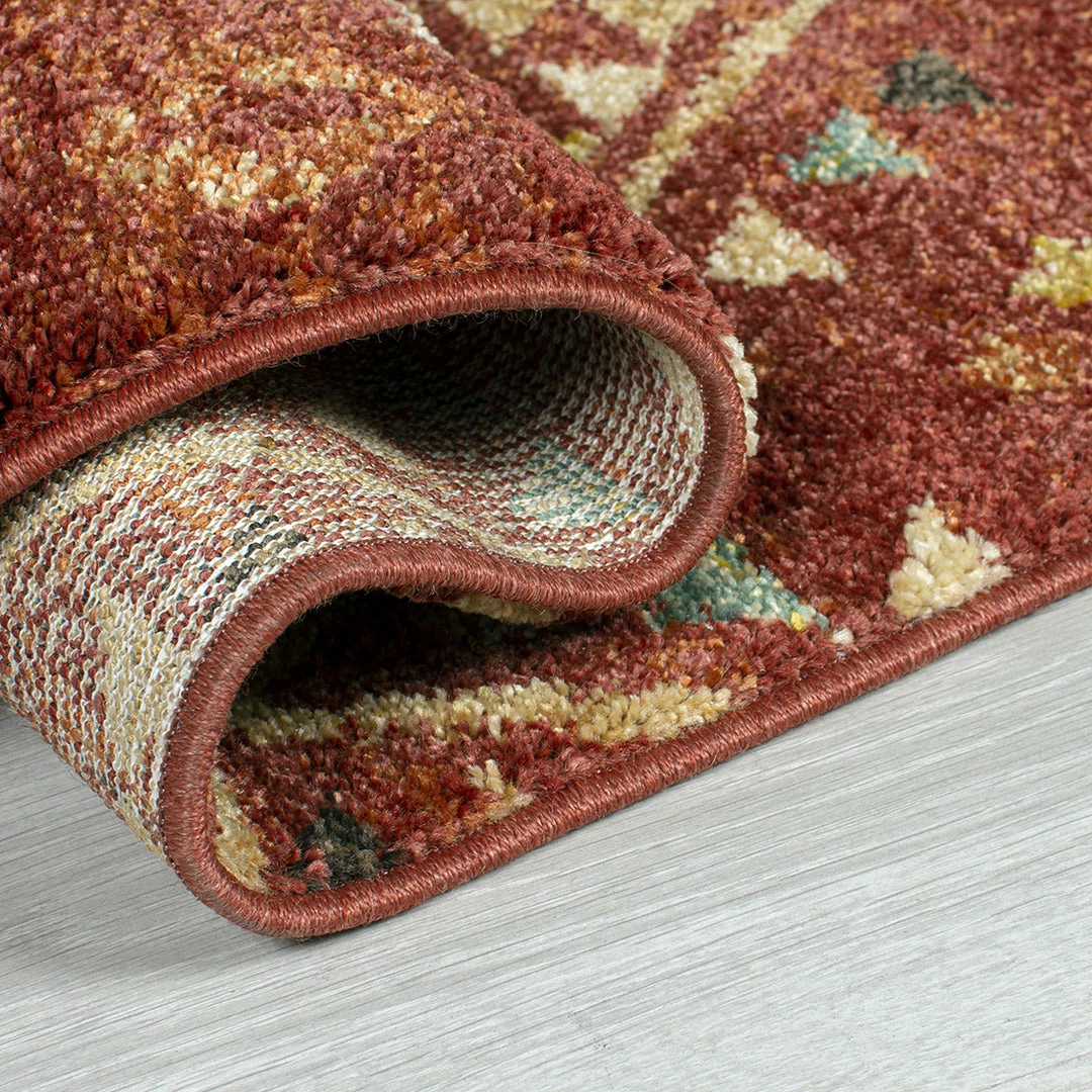 Xrugs Modern Terracotta Rug Rust Orange Berber Pattern Woven Low Pile Living Room Rug Carpet