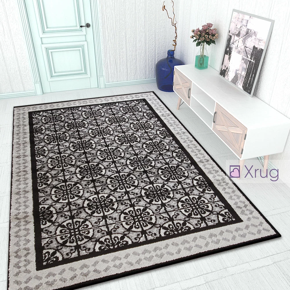 Xrugs Modern Grey Trellis Rug Oriental Pattern Carpet Small Large Woven Low Pile Living Room Mats 1 Xrugs Modern Grey Trellis Rug Oriental Pattern Carpet Small Large Woven Low Pile Living Room Mats