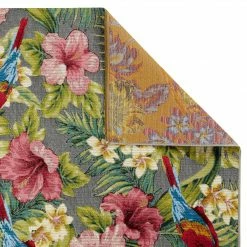 Xrug Designer Outdoor Rug Grey Floral Tropical Pattern For Decking Patio Garden Extra Large Small Outdoor Rugs