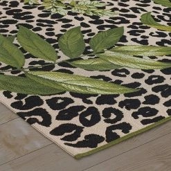 Xrug Outdoor Rug Animal Print Tropical For Decking Patio Garden Large Small Mat Cream Green Black Leopard Floral Palm Pattern Outdoor Rugs