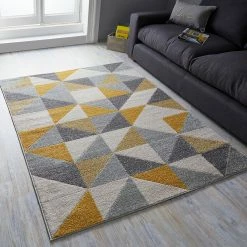 Xrug Modern Grey Yellow Ochre Rug Geometric Long Runner Woven Rug Small Extra Large Living Room Carpet New Mat