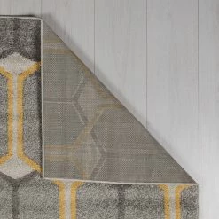 Xrugs Grey Yellow Rug Modern Design Carpet Geometric Large Small Living Room Woven Mat