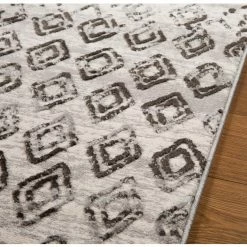 Xrugs Living Room Rug Grey Charcoal Aztec Diamond Distressed Pattern Large Runner Mats Runners
