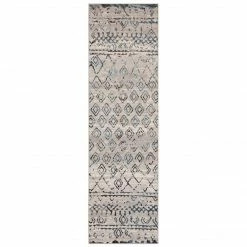 Xrugs Living Room Rug Grey Charcoal Aztec Diamond Distressed Pattern Large Runner Mats Runners