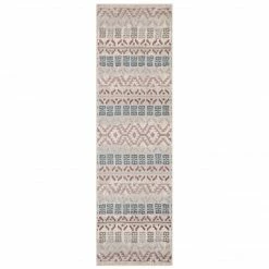 Xrugs Runners Traditional Rug Grey Blue Mauve Colors Aztec Distressed Pattern Large Runner Mat