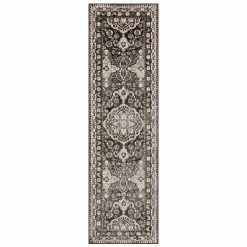 Xrugs Runners Traditional Oriental Rug Charcoal Grey Mustard Large Small Runner Floor Hall Mat