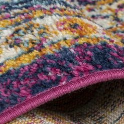 Xrugs Vintage Rug Pink Blue Yellow Oriental Style Look Woven Carpet Small X Large New