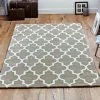 Xrug Hand Tufted Rug Beige Moroccan Trellis Wool & Viscose Thick And Heavy Natural Carpet For Living Room Bedroom