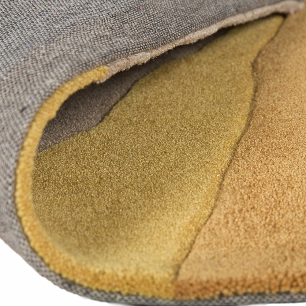 Xrugs Yellow Ochre Rug Mustard Brown Beige Hand Carved Pattern Mat Modern Room Carpet