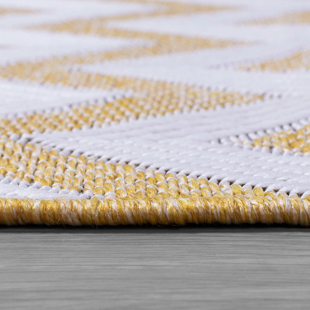 Xrugs Yellow Pattern Rug Indoor Outdoor Garden Patio Mat Water Resistant Runner Carpet