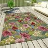 Xrug Designer Outdoor Rug Grey Floral Tropical Pattern For Decking Patio Garden Extra Large Small Outdoor Rugs