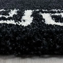 Xrug Black And White Shaggy Rug Soft Thick Fluffy Carpet Large Small Bedroom Living Room Mat