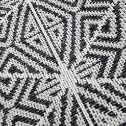 Xrugs Cotton Rugs Cotton Rug Black Geometric Machine Washable Large & Small Flatweave Natural Bedroom Living Room Carpet Mat