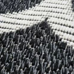 Xrugs Cotton Rugs Washable Black Trellis XL Large & Small Flatweave Natural Living Room Bedroom Carpet