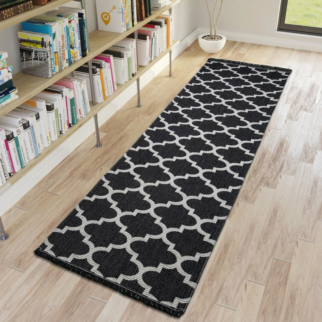 Xrugs Runner Rug Black 300cm Cotton Machine Washable With Tassels Natural Runner For Bedroom Hallway 1 Xrugs Runner Rug Black 300cm Cotton Machine Washable With Tassels Natural Runner For Bedroom Hallway