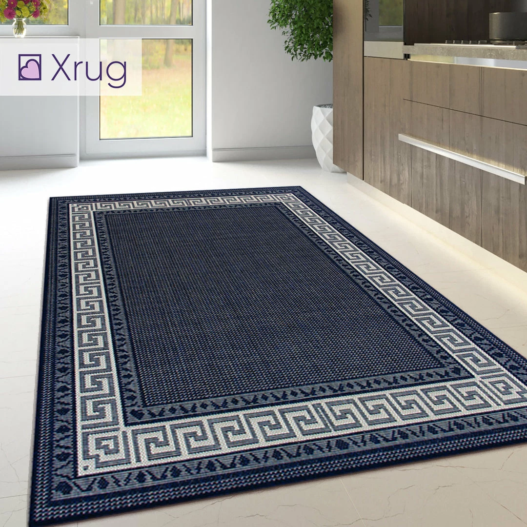 Xrugs Navy Rug Carpet Non Slip Blue Greek Key Border Style Kitchen Mat Small Large Runner Modern 1 Xrugs Navy Rug Carpet Non Slip Blue Greek Key Border Style Kitchen Mat Small Large Runner Modern