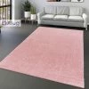 Xrugs Modern Blush Pink Rug Carpet Monochrome Plain Bedroom Living Room Area Mat Large Small