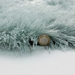 Xrugs Modern Duck Egg Rug Soft Fluffy Sparkle Green Shaggy Carpet Woven Thick Mat Large Small