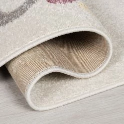 Xrugs Elephant Nursery Rug Cream Kids Bedroom Carpet Childrens Animal Baby Playroom Mat 80x120 Cm