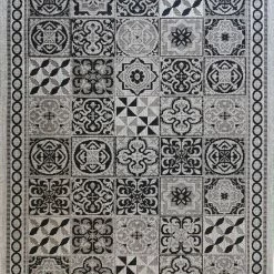 Xrugs Modern Grey Trellis Rugs Flat Weave Woven Black Patterned Rugs Kitchen Dining Room Hallway Area Mats