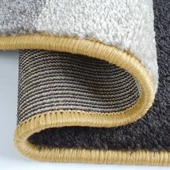 Xrugs Geometric Rug Gold Grey Black Modern Pattern Mat Large Bedroom Lounge Carpet New