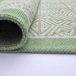 Xrugs Cotton Runner Rug 300cm Green Machine Washable Natural Runner For Bedroom Hallway