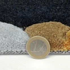 Xrugs Modern Grey Floral Rug Thick Soft Carpet Mustard Hand Carved Pattern Small Large Circle