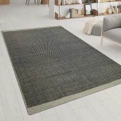 Xrugs Grey Hand Woven Flat Weave Rug Wool Cotton Living Room Hall Large Robust Mats Cotton Rugs
