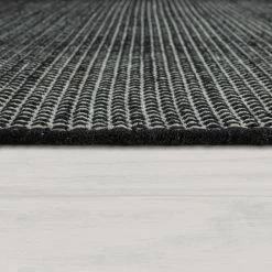 Xrugs Black Handmade Look Rug Flat Weave Natural Materials Mat Large XL Small Runner