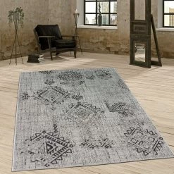 Xrugs Outdoor Rug Grey Oriental Pattern Extra Large Small Runner Decking Patio Garden Outdoor Rugs
