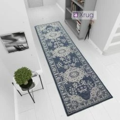 Xrugs Oriental Rug Runner 100% Cotton Natural Hallway Carpet Washable Natural Woven Mat - 75x300cm Cotton Rugs