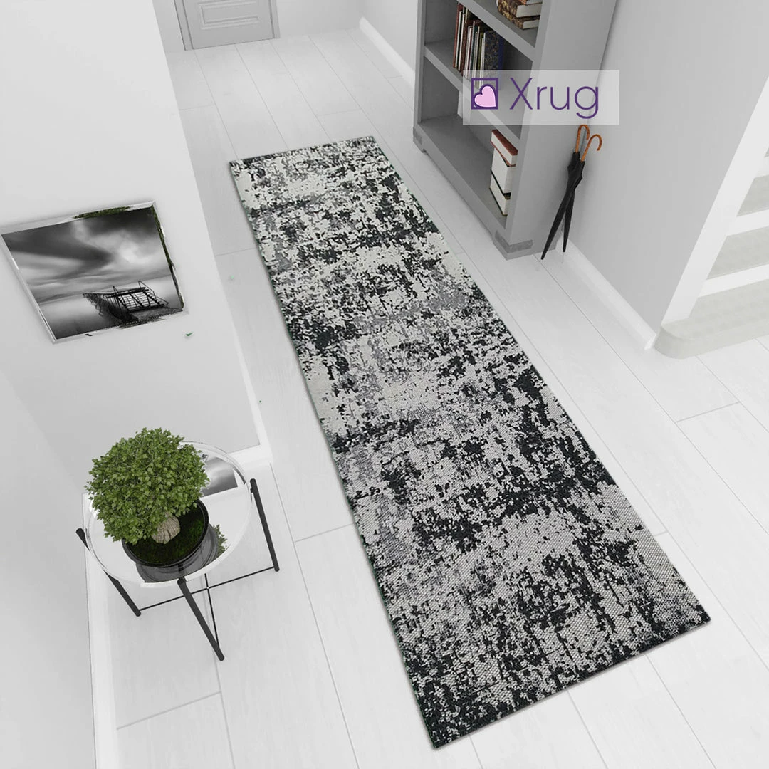 Xrugs Grey Black Distressed Rug Washable Cotton Carpet Large Small Runner Living Room Bedroom Mat Cotton Rugs 12 Xrugs Grey Black Distressed Rug Washable Cotton Carpet Large Small Runner Living Room Bedroom Mat Cotton Rugs